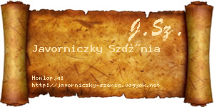 Javorniczky Szénia névjegykártya